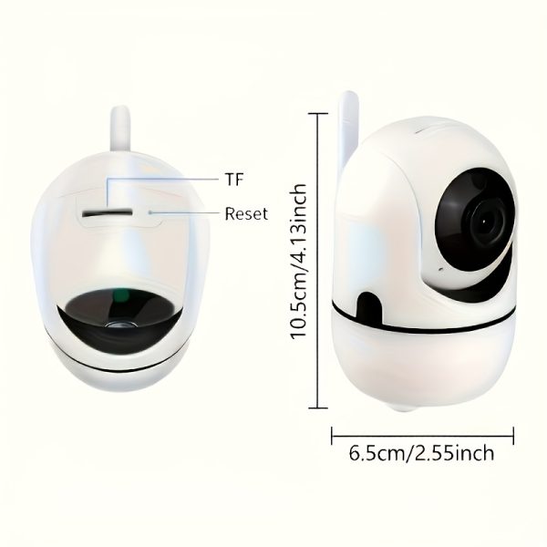 1 1080P Home Wireless Network Camera for Mobile Remote Live Viewing, Video Playback, 355-Degree Panoramic View, Night Vision, Two-Way Audio Communication, Easy Installation, Smart Surveillance Camera + 64GB Memory Card - Image 3