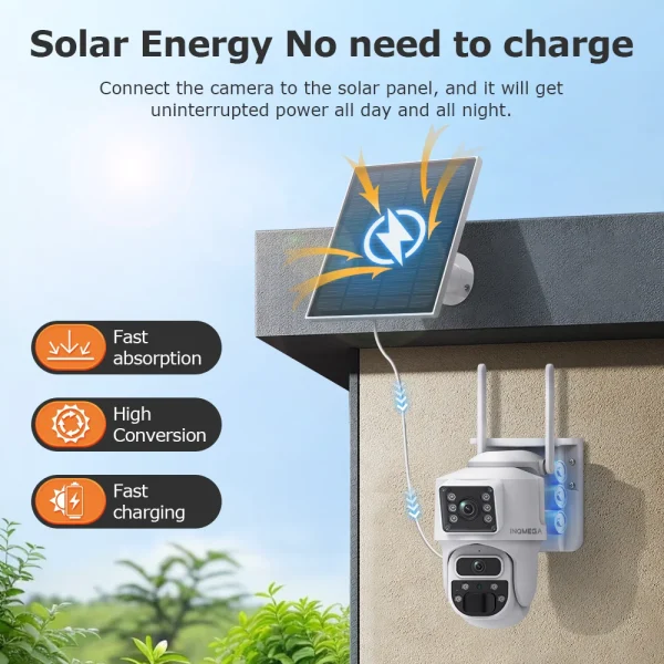 INQMEGA 8MP 4K Solar Wirelesss IP Camera With Battery Outdoor HD 4MP Dual Lens WiFi IP Camara Solar Panel CCTV Security Factroy - AliExpress 30 - Image 4