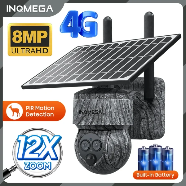 INQMEGA 8MP 4G SIM Card / WIFI Solar Camera Outdoor Security Protection CCTV Recording Humanoid Dection in Forest / Farm - AliExpress 30