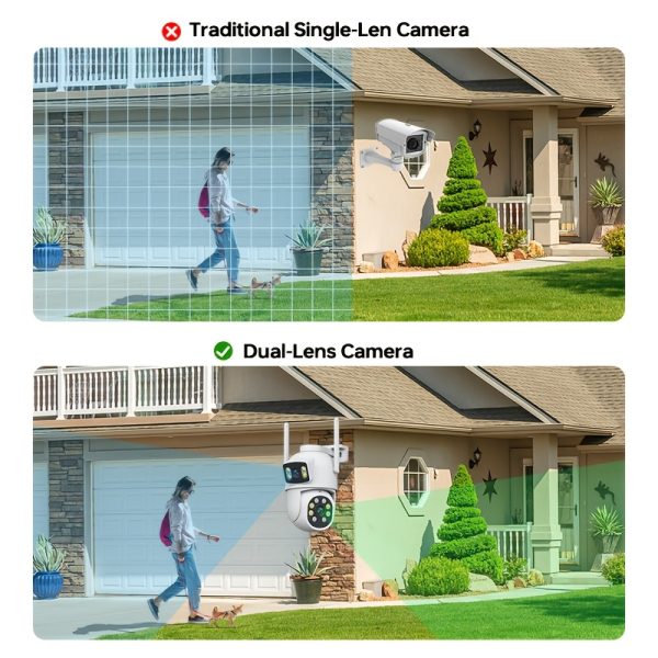 Dual Lens 4MP Security Camera - Wireless WiFi, Auto Tracking, Color Night Vision, Two-Way Audio, 360° Pan Tilt,, USB Powered - Image 7