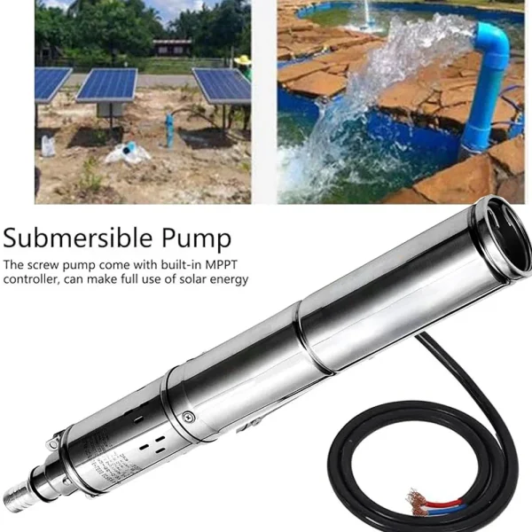 1HP Solar DC Water Pump High Head Lift 100M 48V 750W Solar PV Stainless Steel Drilling Submersible pump Max Flow 2000L Per Hour - AliExpress 13 - Image 5