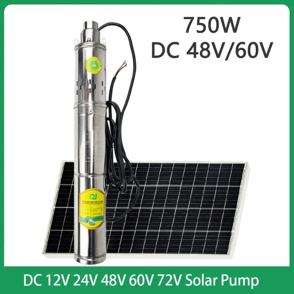 1HP Solar DC Water Pump High Head Lift 100M 48V 750W Solar PV Stainless Steel Drilling Submersible pump Max Flow 2000L Per Hour - AliExpress 13