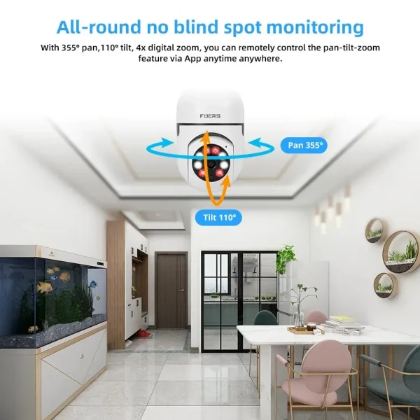 Bulb E27 Surveillance Camera Full Color Night Vision Automatic Human Tracking Zoom Indoor Security Monitor Wifi Miini IP Camera - AliExpress 30 - Image 5