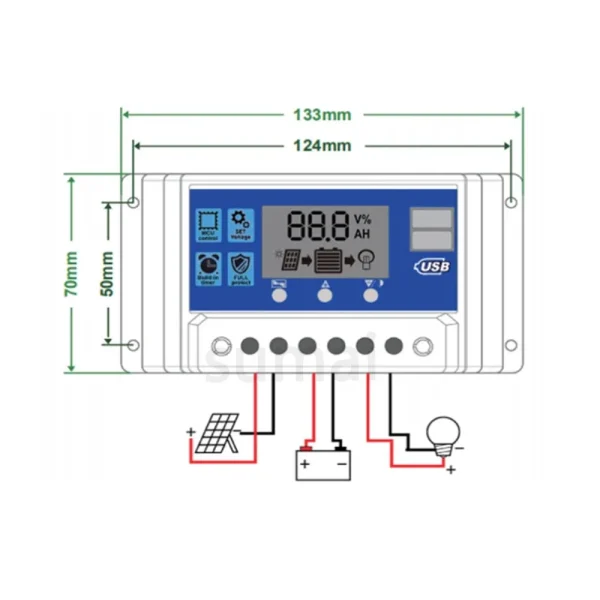 Small 50A 60A PWM Solar Charge Controller 12V 24V Auto LCD Dualusb 5V Output Solar Panel Regulator Battery Charger Controller - AliExpress 13 - Image 3