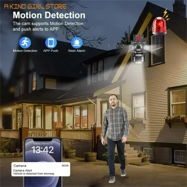 12MP 6K HD WiFi IP Camera Three Screens PTZ Camera Outdoor Ai Tracking CCTV Video Surveillance Cam Smart Security Protection - AliExpress - Image 3