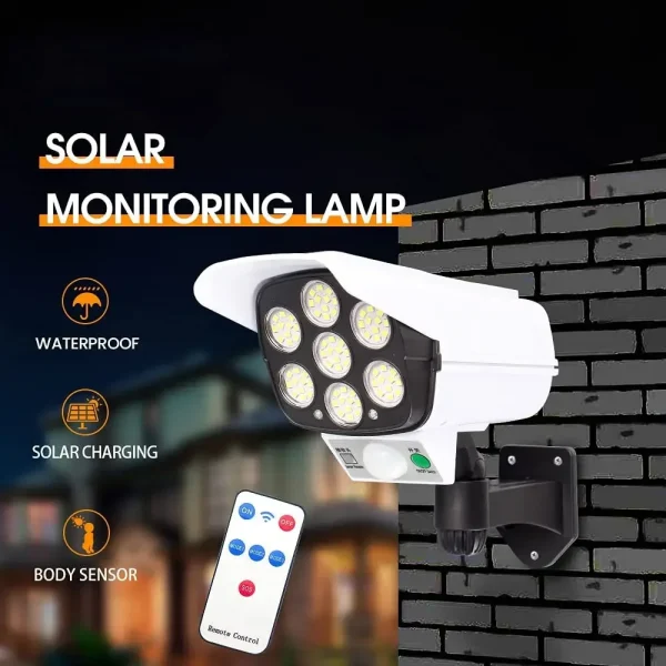 LED Monitoring Fake Camera Solar Light Simulation Solar Garden Lamp 2400mAh 77 LEDHuman Body Induction Motion Sensor Street Spot - AliExpress 30 - Image 4