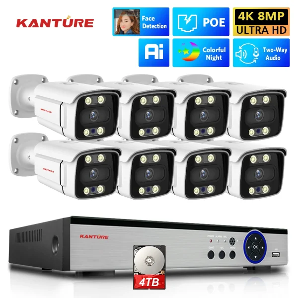 XMEYE 8CH POE NVR Kit 4K Ai Face Detect Security Camera Two Way Audio Colorful Night Waterproof Video Surveillance Camera Set - AliExpress 30