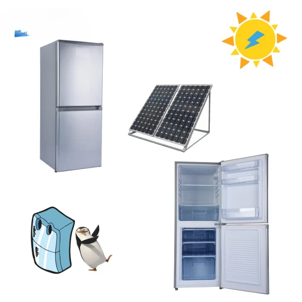 Solar energy refrigerator Fashion Design Reasonable Price 218 litres upright with double door run on solar energy dc fridge - Image 4