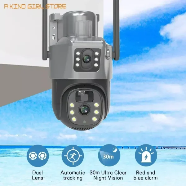 4K 8MP Dual Lens PTZ Solar Camera Dual Screens PIR Human Tracking Outdoor WIFI Security CCTV Surveillance Camera - AliExpress - Image 2