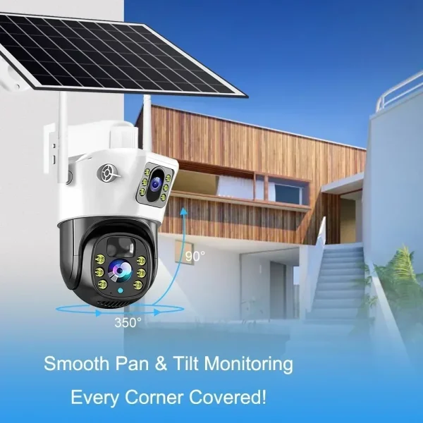 4K 4G Solar Wireless Surveillance Camera Outdoor CCTV PTZ Camera PIR Human Detection Color Night Vision Security Protection - AliExpress - Image 2