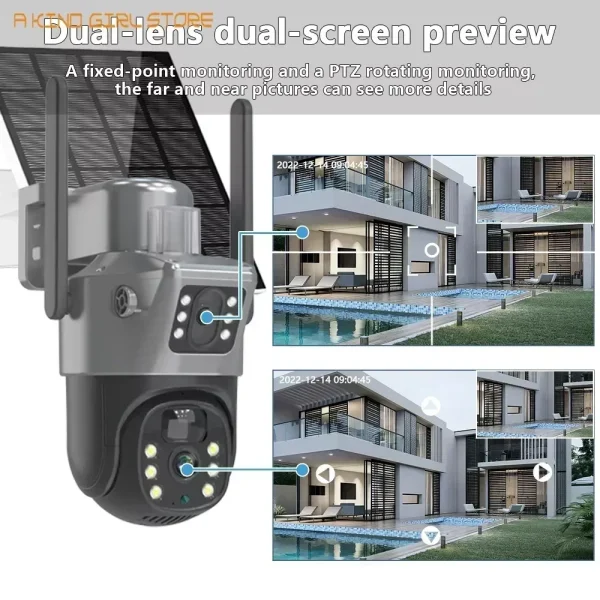 4K 8MP Dual Lens PTZ Solar Camera Dual Screens PIR Human Tracking Outdoor WIFI Security CCTV Surveillance Camera - AliExpress - Image 5