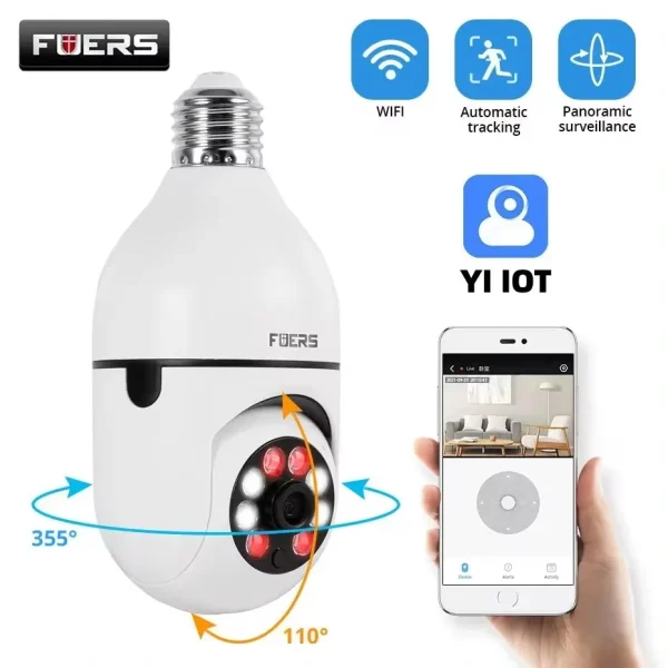 Bulb E27 Surveillance Camera Full Color Night Vision Automatic Human Tracking Zoom Indoor Security Monitor Wifi Miini IP Camera - AliExpress 30