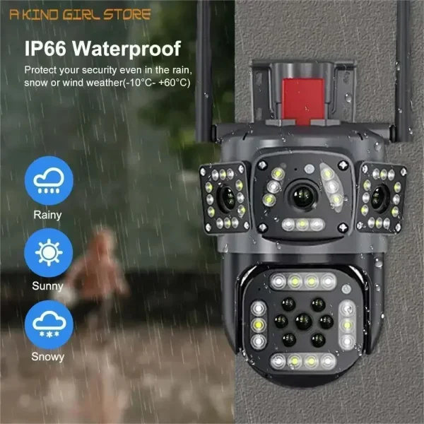 12MP 6K HD WiFi IP Camera Three Screens PTZ Camera Outdoor Ai Tracking CCTV Video Surveillance Cam Smart Security Protection - AliExpress - Image 6