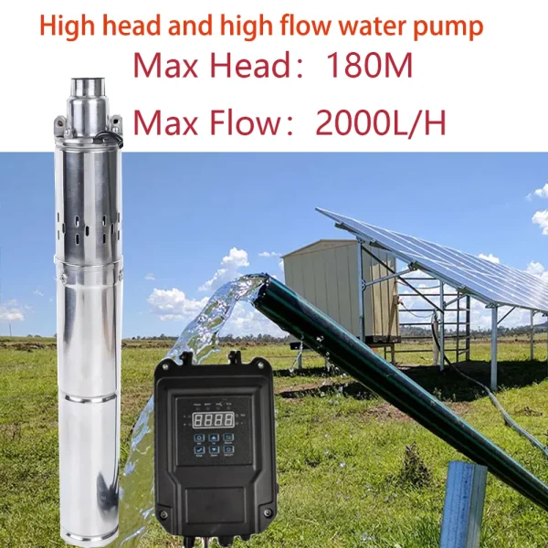 180M Head Solar Water Pump 1200W DC72V With MPPT Controller Household Solar Brushless Deep Well Pump Flow Rate 2000L Per Hour - AliExpress 13 - Image 3