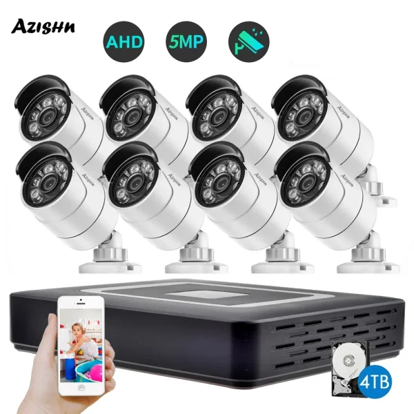 8CH 5MP Security Camera System Outdoor 5 in 1 Video Recorder Surveillance Kit AHD CCTV Set 2/4/6/8pcs Bullet Camera Email Alarm - AliExpress 30