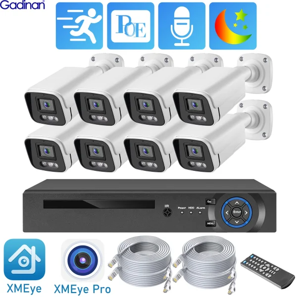 Gadinan 8CH 4CH 8MP 4K POE Security Camera System NVR Kit CCTV Outdoor Audio IP Camera H.265 P2P Video Surveillance Set XMEye - AliExpress 30