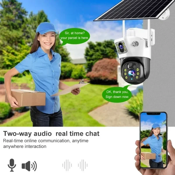 4K 4G Solar Wireless Surveillance Camera Outdoor CCTV PTZ Camera PIR Human Detection Color Night Vision Security Protection - AliExpress - Image 4