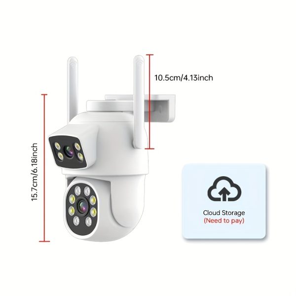 Dual Lens 4MP Security Camera - Wireless WiFi, Auto Tracking, Color Night Vision, Two-Way Audio, 360° Pan Tilt,, USB Powered - Image 5