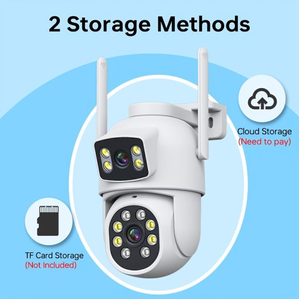 Dual Lens 4MP Security Camera - Wireless WiFi, Auto Tracking, Color Night Vision, Two-Way Audio, 360° Pan Tilt,, USB Powered - Image 6