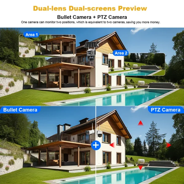 V380 Dual Lens 4G Camera Solar PIR Human Detection Night Vision Waterproof Security Video IP Camara 8MP 4K Battery CCTV Monitor - AliExpress - Image 2