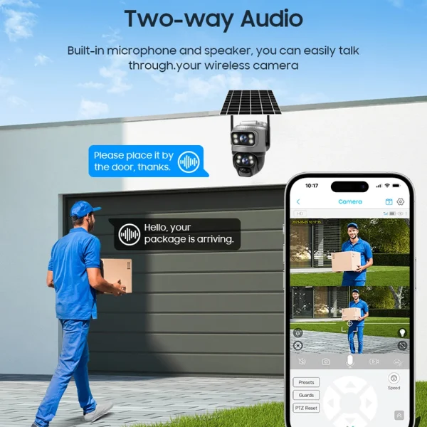 V380 Dual Lens 4G Camera Solar PIR Human Detection Night Vision Waterproof Security Video IP Camara 8MP 4K Battery CCTV Monitor - AliExpress - Image 4