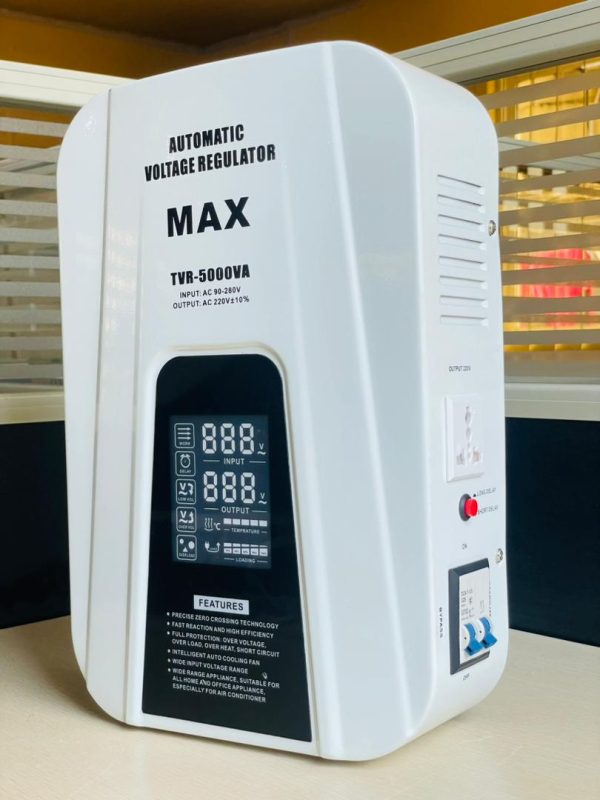 max 5kva relay stabilizer with input voltage of 90v to 280v