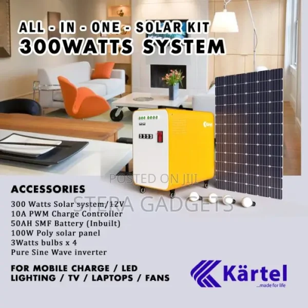 300W/12V/10A/50AH (ALL-IN-ONE) SOLAR KIT