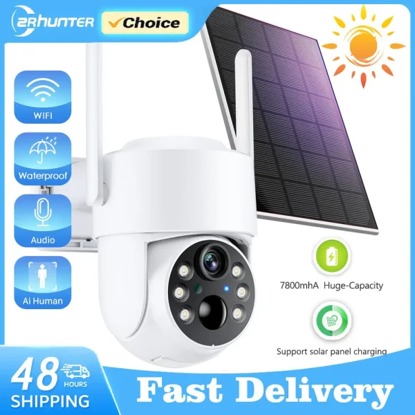 WiFi PTZ Camera Outdoor Wireless Solar IP Camera 4MP HD Built-in Battery Video Surveillance Camera Long Time Standby iCsee APP - AliExpress 30