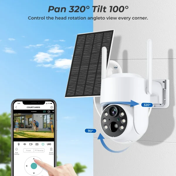 WiFi PTZ Camera Outdoor Wireless Solar IP Camera 4MP HD Built-in Battery Video Surveillance Camera Long Time Standby iCsee APP - AliExpress 30 - Image 3