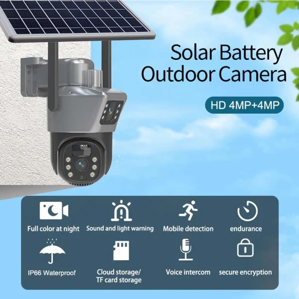 8MP 4K WiFi Solar Camera Outdoor Wireless CCTV Surveillance Camera With Solar Panel Dual Lens PTZ IP Cam Security Protection - AliExpress 30 - Image 3