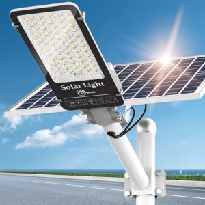 6500W Solar Street Lights Outdoor - 6500K Solar Parking Lot Lights Commercial Dusk to Dawn, Heavy Duty Split Type LED Solar Street Light Remote Control, Street Lights Solar Powered for Yard/Driveway -