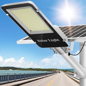 Sunwish 5000W Solar Street Lights Outdoor - LED 6500K Solar Lights Outdoor Dusk to Dawn, High Brightness Solar Parking Lot Lights Commercial, IP66 Waterproof Street Lights Solar Powered for Yard -