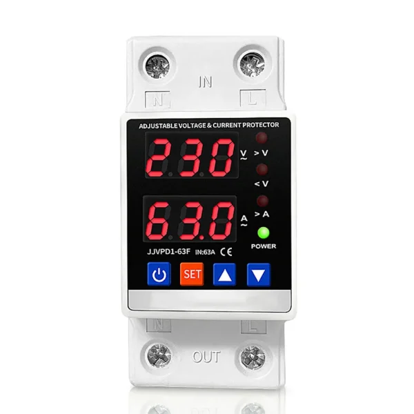 Dual Display 40A 63A 80A 230V Din Rail Adjustable Digital Over Under Voltage Relay Surge Protector Limit Over Current Protection - AliExpress 1420 - Image 2