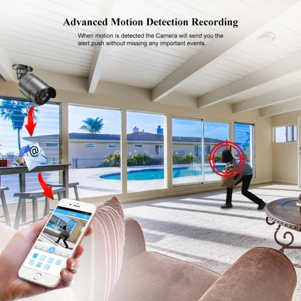 AZISHN H.265+ 8CH 5MP AHD DVR Kit CCTV System Motion Detection HD Outdoor IP66 Bullet Camera XMEye APP P2P Surveillance Set - AliExpress 30 - Image 5