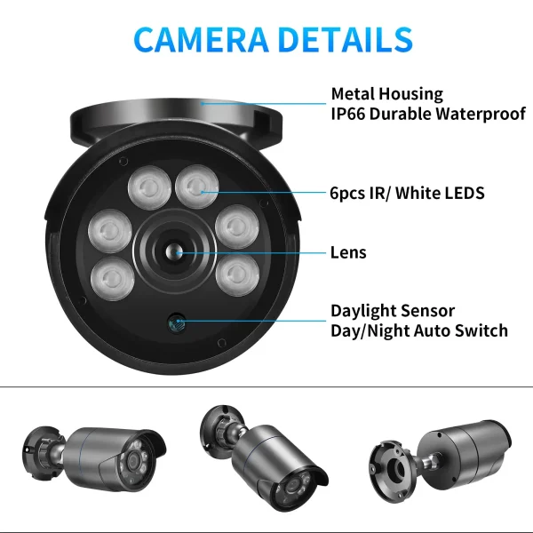 AZISHN H.265+ 8CH 5MP AHD DVR Kit CCTV System Motion Detection HD Outdoor IP66 Bullet Camera XMEye APP P2P Surveillance Set - AliExpress 30 - Image 6