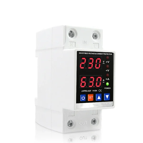 Dual Display 40A 63A 80A 230V Din Rail Adjustable Digital Over Under Voltage Relay Surge Protector Limit Over Current Protection - AliExpress 1420 - Image 4
