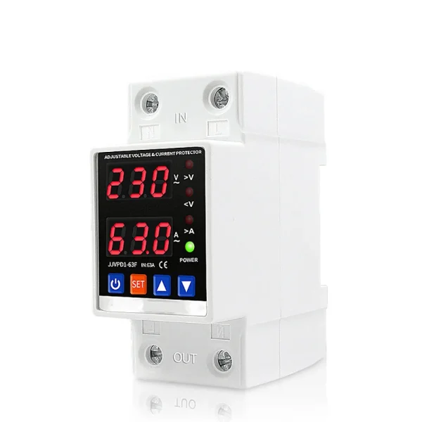 Dual Display 40A 63A 80A 230V Din Rail Adjustable Digital Over Under Voltage Relay Surge Protector Limit Over Current Protection - AliExpress 1420 - Image 5